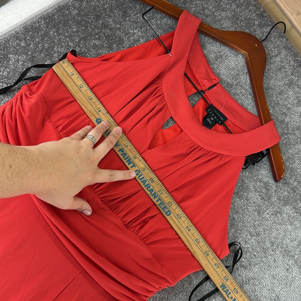 Enfocus Studio Sleeveless Halter Top Maxi Dress Orange Womens Size 14 - Picture 15 of 15